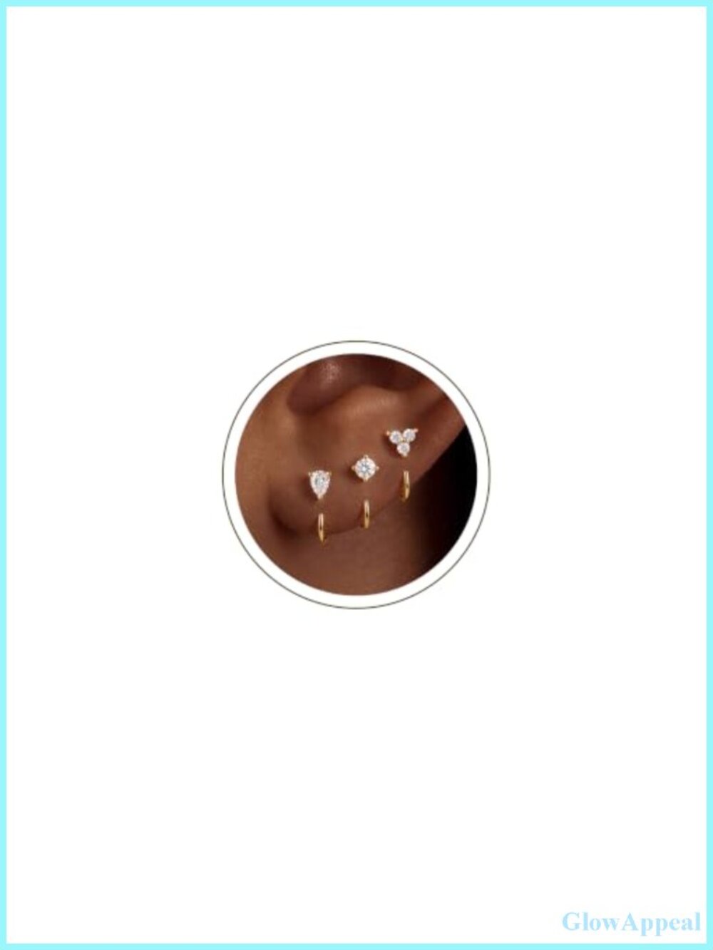 Backless Half Hoop Earrings Set of 3, Gold Plated Huggie Hoops